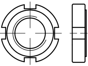DIN 1804 / PN 82471 yuvarlak yarıklı somunlar