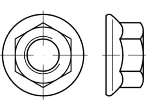 DIN 6923 / PN 82168 / EN 1661 / ISO 4161 flanş somunları DIN 6923 / PN 82168 / EN 1661 / ISO 4161 flanş somunları