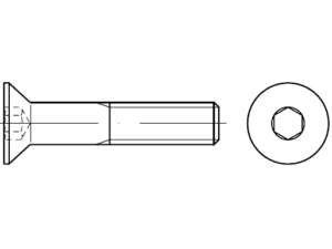DIN 7991 / ISO 10642 / ISO 14581 altıgen soket gömme başlı vidala DIN 7991 / ISO 10642 / ISO 14581 altıgen soket gömme başlı vidala