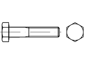 DIN 931 / ISO 4014 / PN 82101 kısmi dişli vidalar