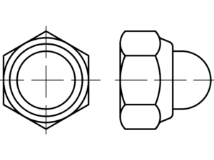 DIN9 86 insertli kendiliğinden kilitlenen kapak somunları
