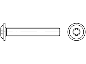ISO 7380-2 Rondela başlı Allen vidalar ISO 7380-2 Rondela başlı Allen vidalar