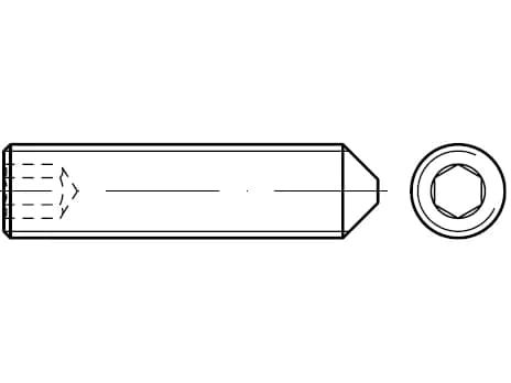 DIN 914 / ISO 4027 / PN 82315 konik nokta ayar vidaları