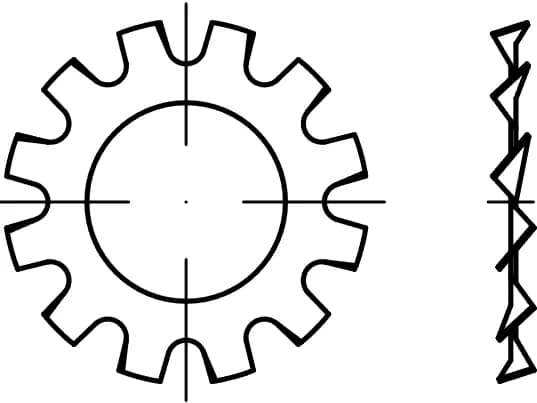 DIN 6797A / PN 82024 dıştan tırtıklı yaylı rondelalar DIN 6797A / PN 82024 dıştan tırtıklı yaylı rondelalar