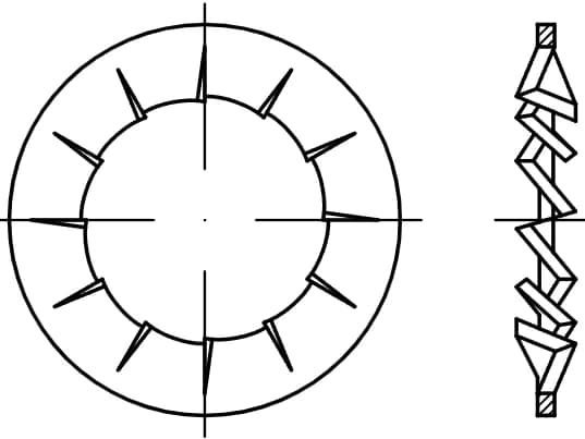 DIN 6798 J fan yaylı rondelalar DIN 6798 J fan yaylı rondelalar