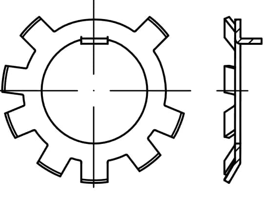 DIN 70952 yuvarlak somunlar için rondelalar DIN 70952 yuvarlak somunlar için rondelalar