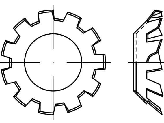 DIN 6797 V dıştan tırtıklı konik yaylı rondelalar DIN 6797 V dıştan tırtıklı konik yaylı rondelalar
