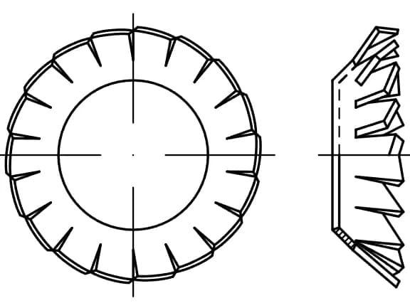 DIN 6798 V konik fan yaylı rondelalar DIN 6798 V konik fan yaylı rondelalar