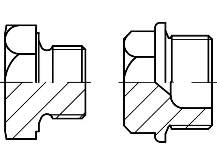 DIN 7604 altıgen başlı fişler DIN 7604 altıgen başlı fişler
