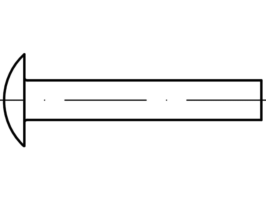 DIN 674 / ISO 1051 / PN 82958 mantar başlı perçinler