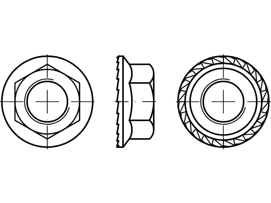 EB 88934 TENSILOCK tırtıklı flanş somunları EB 88934 TENSILOCK tırtıklı flanş somunları