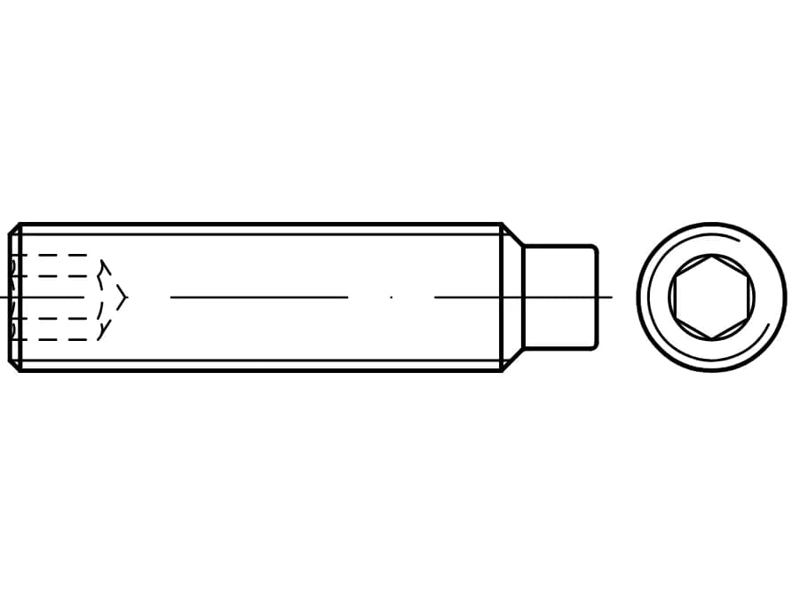 DIN 915 / ISO 4028 / PN 82316 silindirik şaftlı set vidaları
