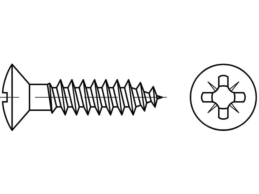EB 88095 / DIN 7995 Phillips soketli sertleştirilmiş tava başlı vidalar EB 88095 / DIN 7995 Phillips soketli sertleştirilmiş tava başlı vidalar