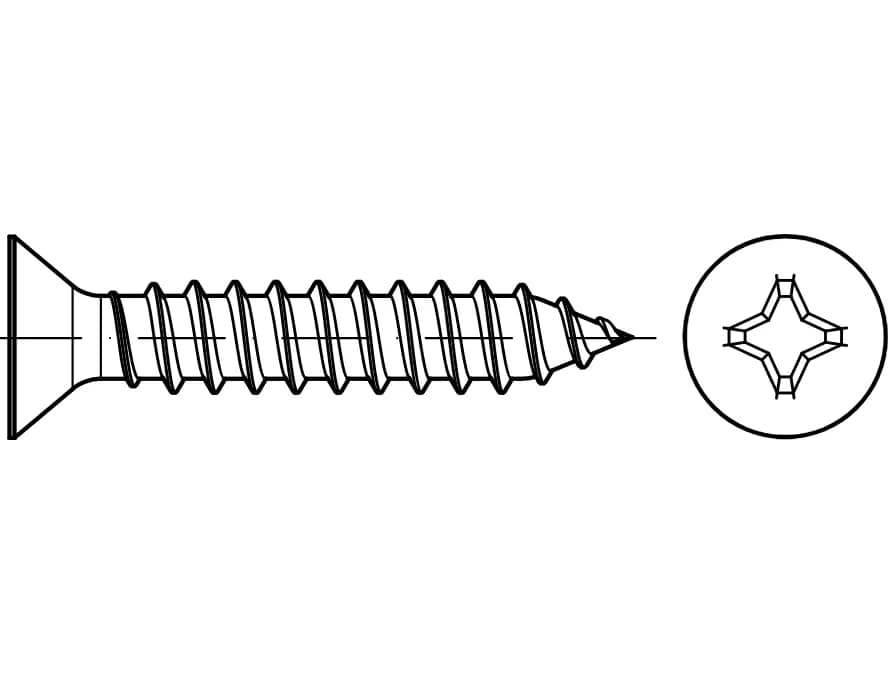 DIN 7982 / ISO 7050 / ISO 14586 / PN 83114 gömme başlı sac vidaları