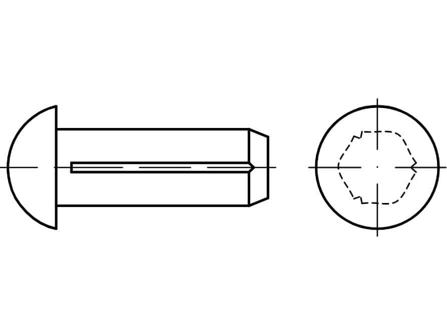 DIN 1476 / ISO 8746 / PN 82981 küresel başlı perçin pimleri