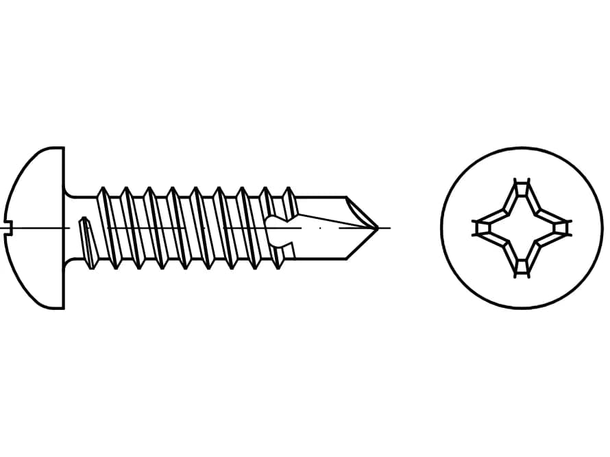DIN 7504 N / ISO 15481 silindirik başlı kendinden delmeli sac vidaları