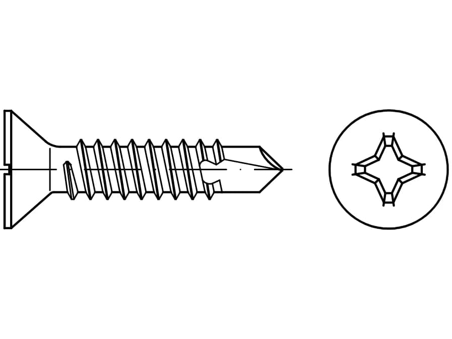 DIN 7504P / ISO 15482 konik başlı kendiliğinden delen sac vidaları