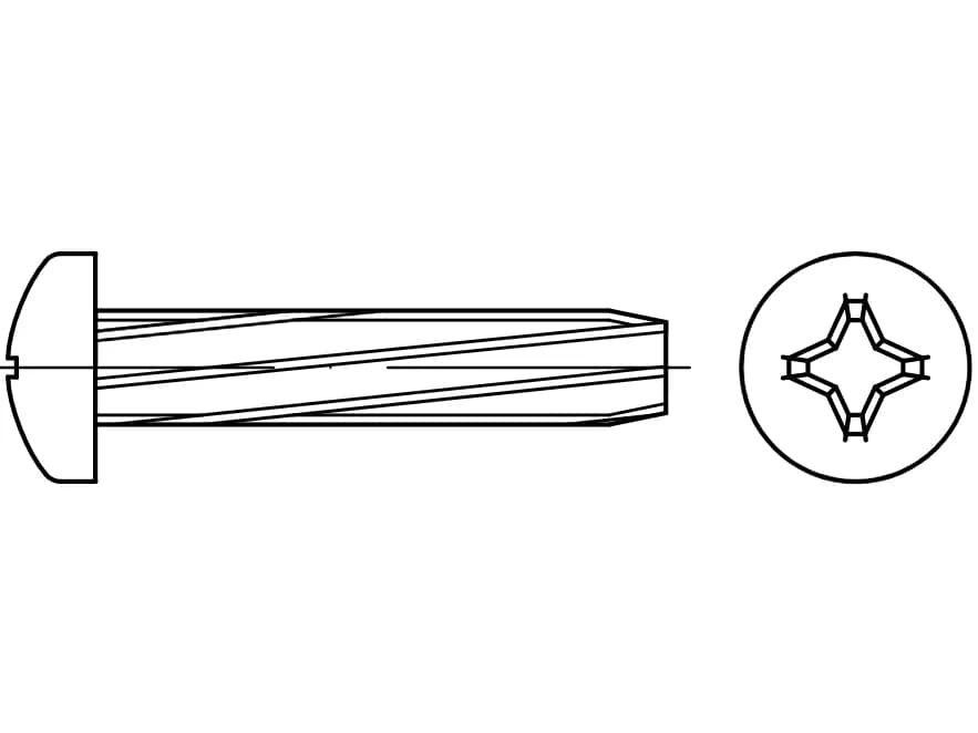 DIN 7516A silindirik başlı kendinden diş açan vidalar