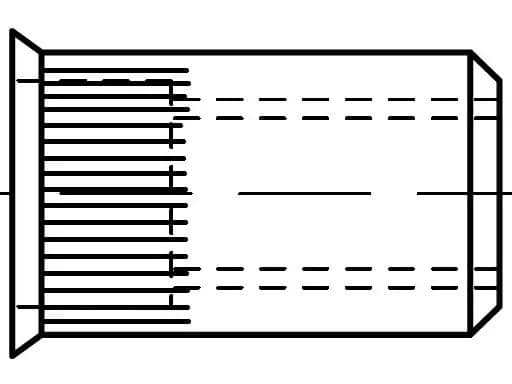 EB 88420R tırtıklı perçin somunları, konik yaka, azaltılmış